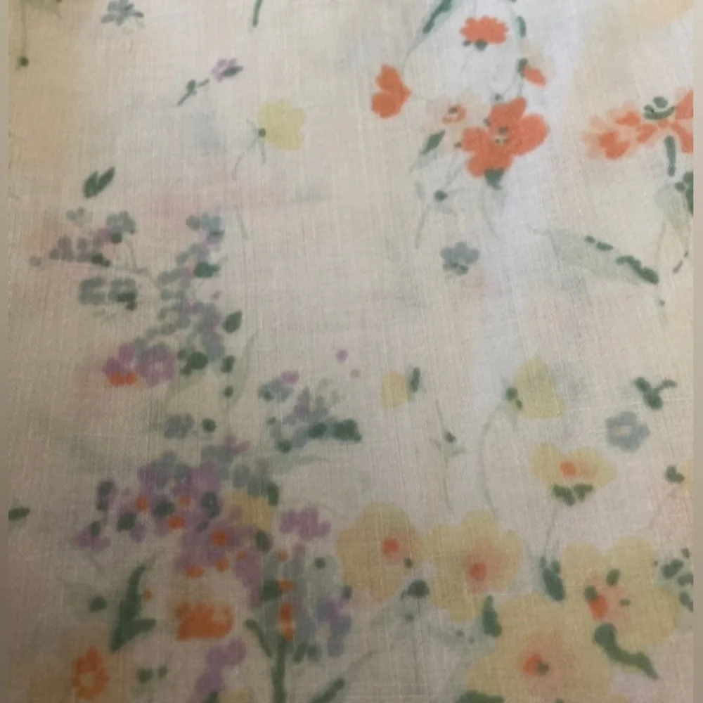 Vintage Morgan Jones Double Flat Sheet in a beautiful pastoral floral pattern